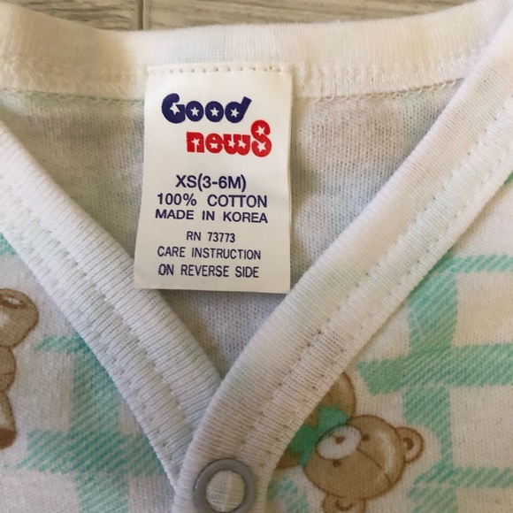 NWT Good News Teddy Bear 2 pc Matching Infant Onesie Set with Booties - Picture 7 of 14